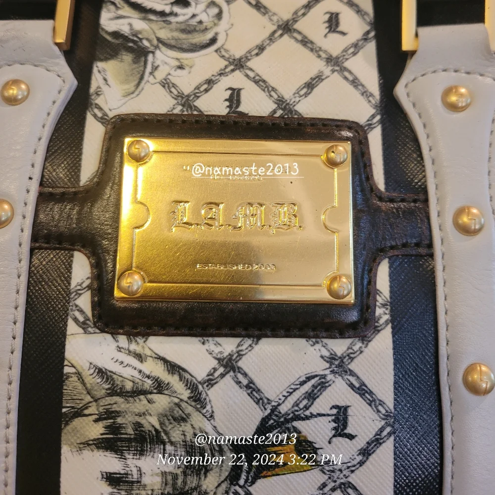 L.A.M.B. Gwen Stefani Marigold Satchel Designer Luxury Celebrity Leather #64 - Picture 2 of 16